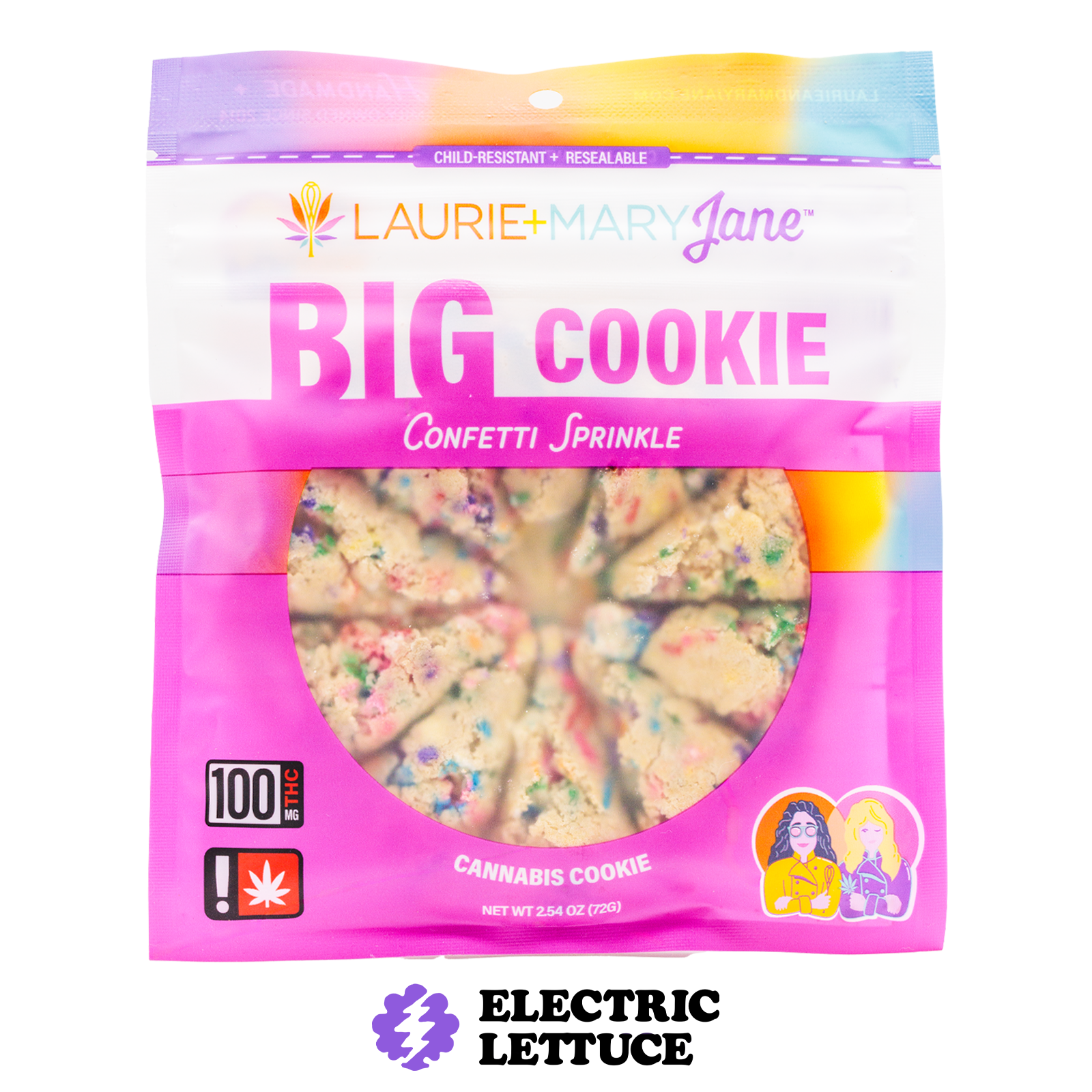 Photograph of product: Laurie + Mary Jane Big Cookie Confetti Sprinkles 100mg
