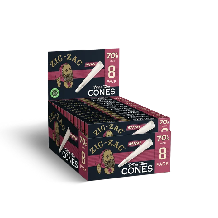 Photograph of product: Zig Zag 70's Ultra Thin Mini Cones (8 Count)