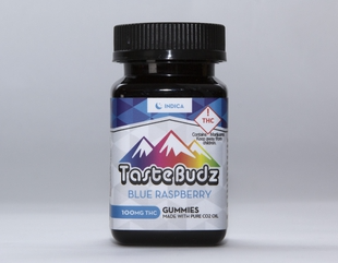 Photograph of product: Blue Raspberry (I) Gummies 100mg - Tastebudz