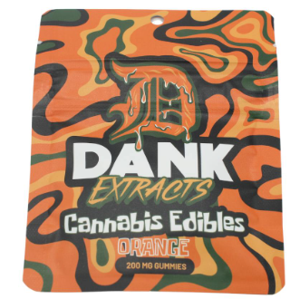 Photograph of product: AU Dank: Orange 200mg Gummies