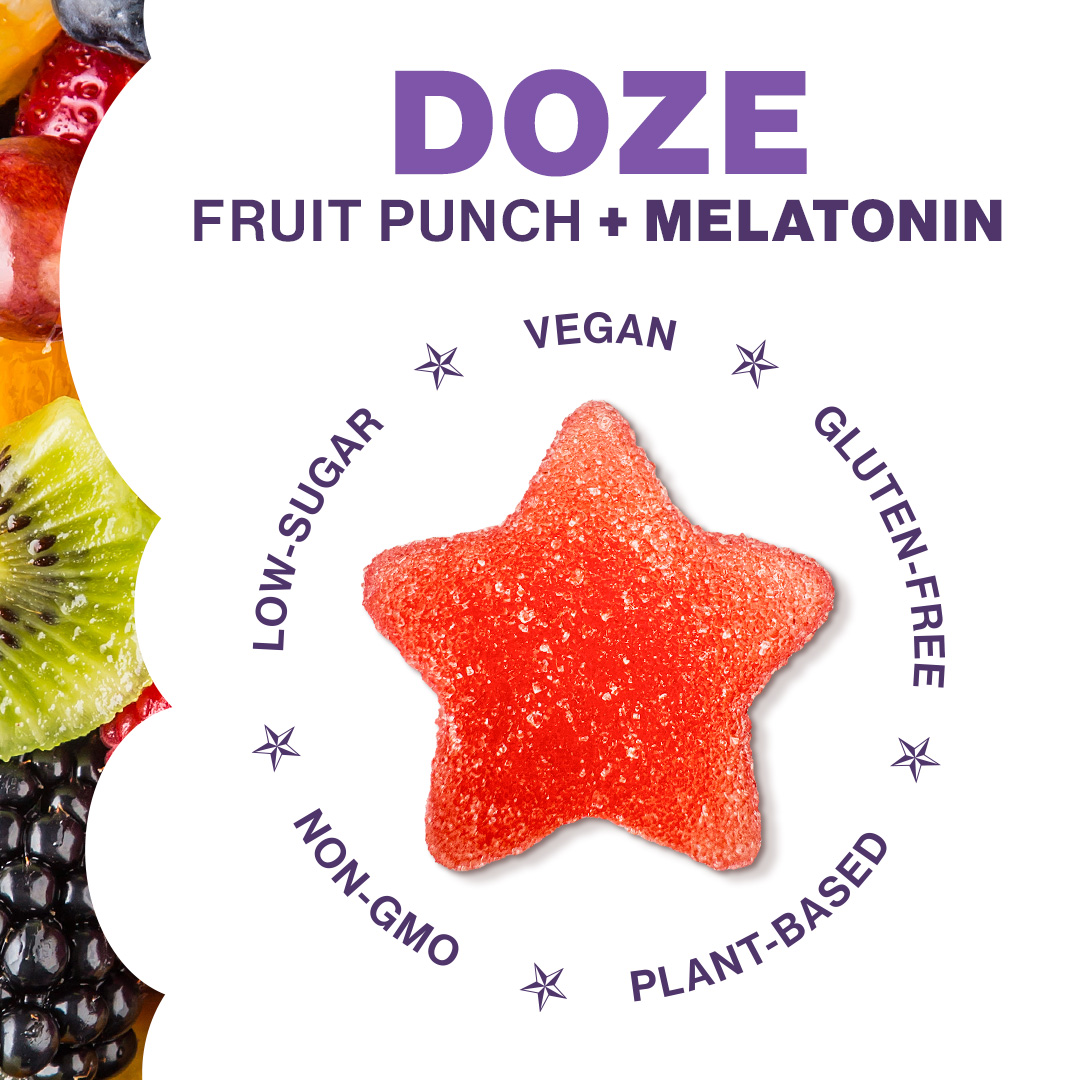 Photograph of product: Doze Fruit Punch 1:1:1 (TH-oui:CBD:CBN) | Gummies | 100mg