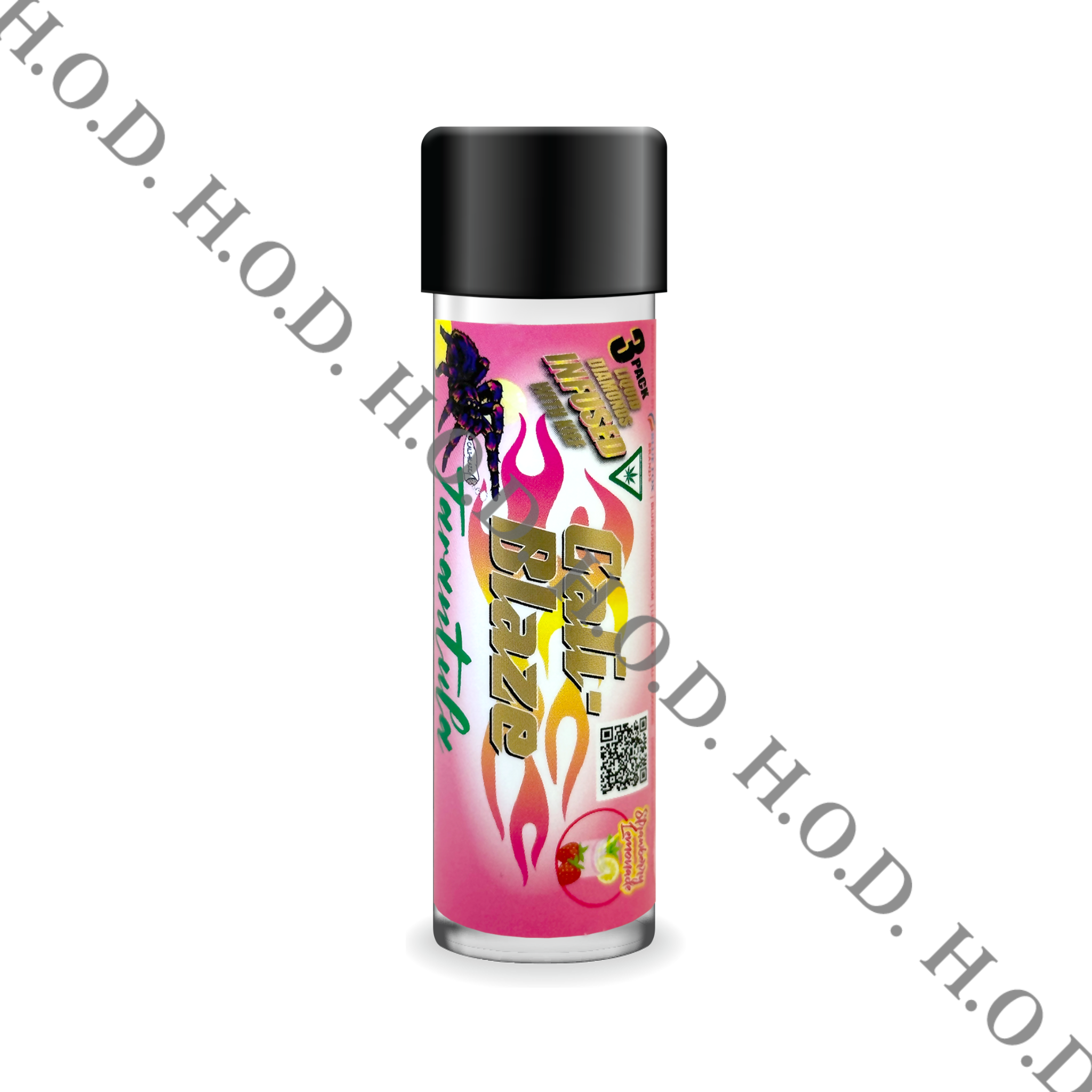 Photograph of product: Cali-Blaze Strawberry Lemonade Tarantula Infused Pre-Roll 1g 3 Pack