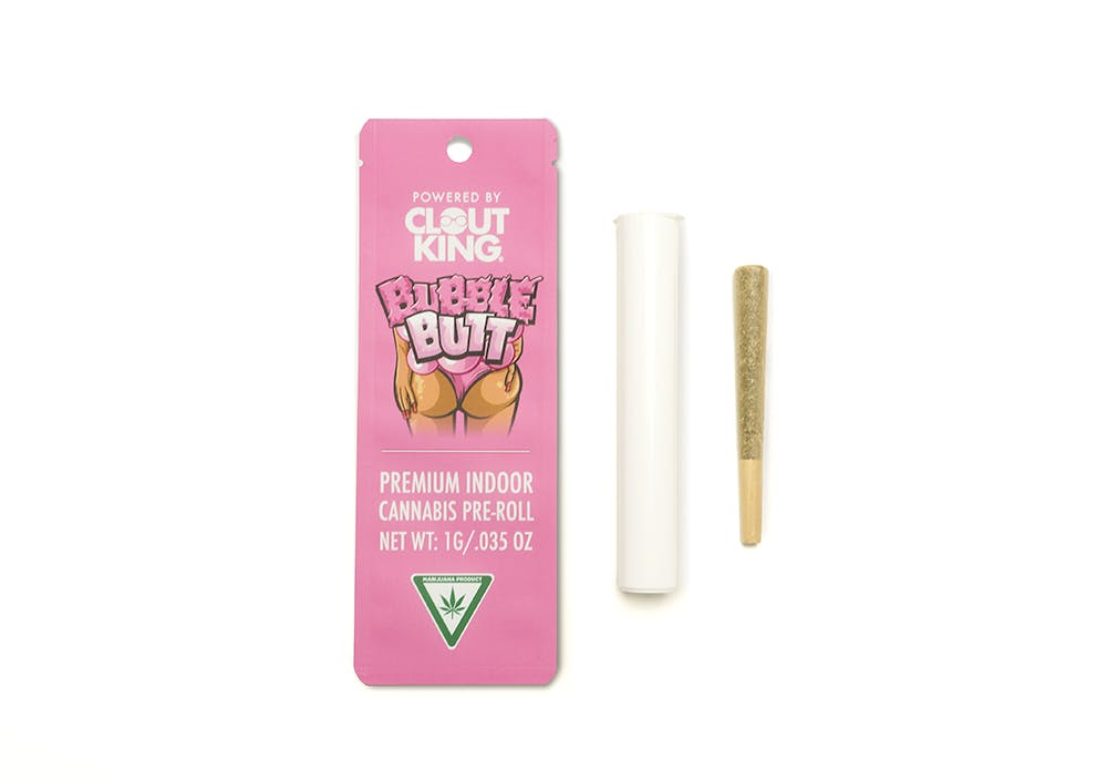 Photograph of product: CLOUT KING | BUBBLE BUTT - PRE ROLL Oui'd-HYBRID