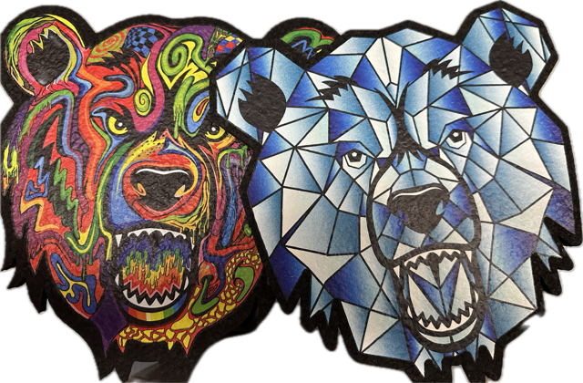Photograph of product: Bear Quartz Dab Mat- 8" (various designs)