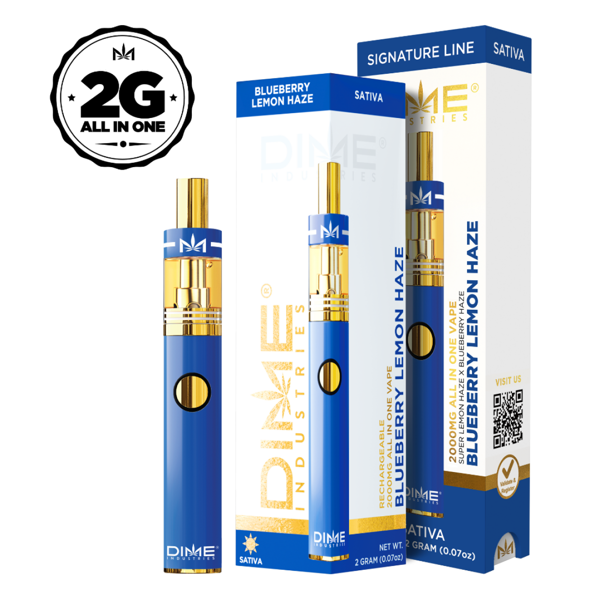 Photograph of product: Blueberry Lemon Haze - Signature Line Disposable Vape | 2g