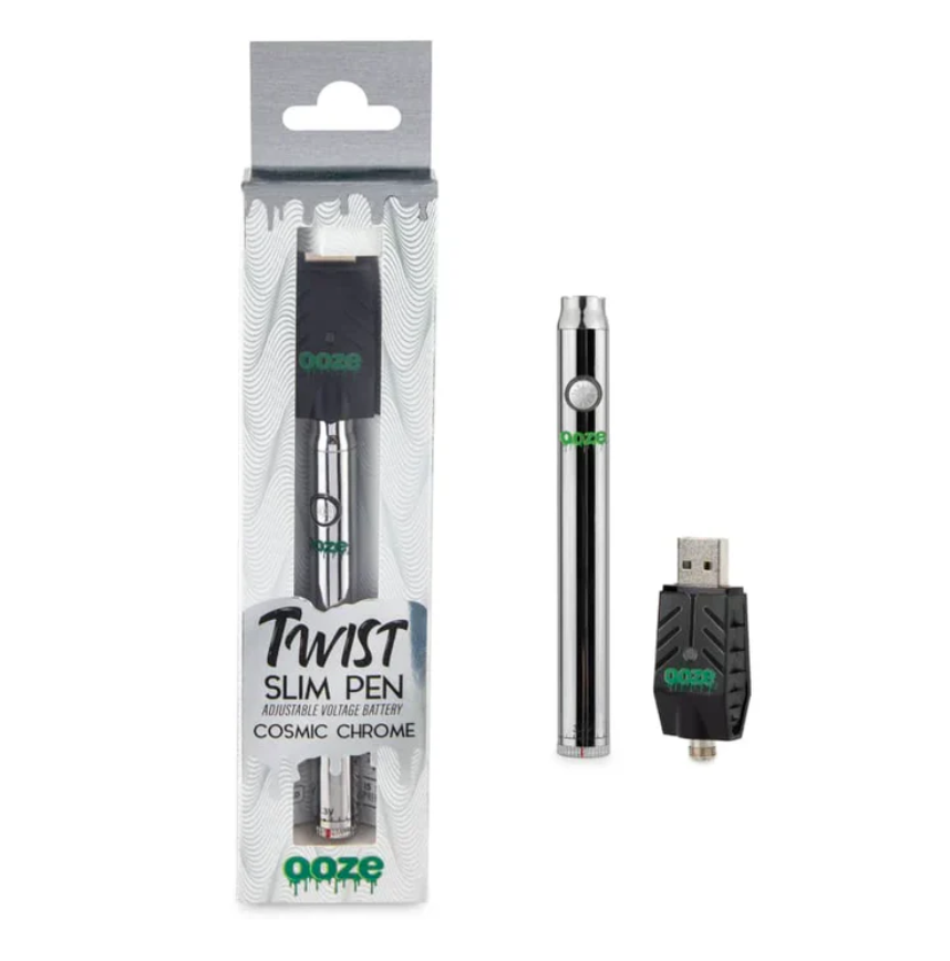 Photograph of product: Twist Slim Pen | Adjustable Voltage 510 Battery (Cosmic Chrome)