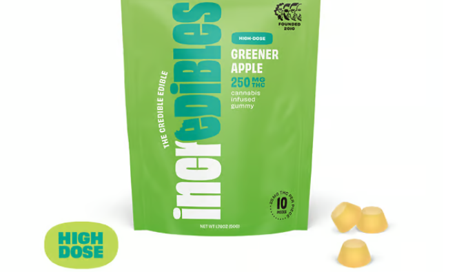Photograph of product: High Dose Greener Apple Gummies 250mg (10-Pack | 25mg Each)