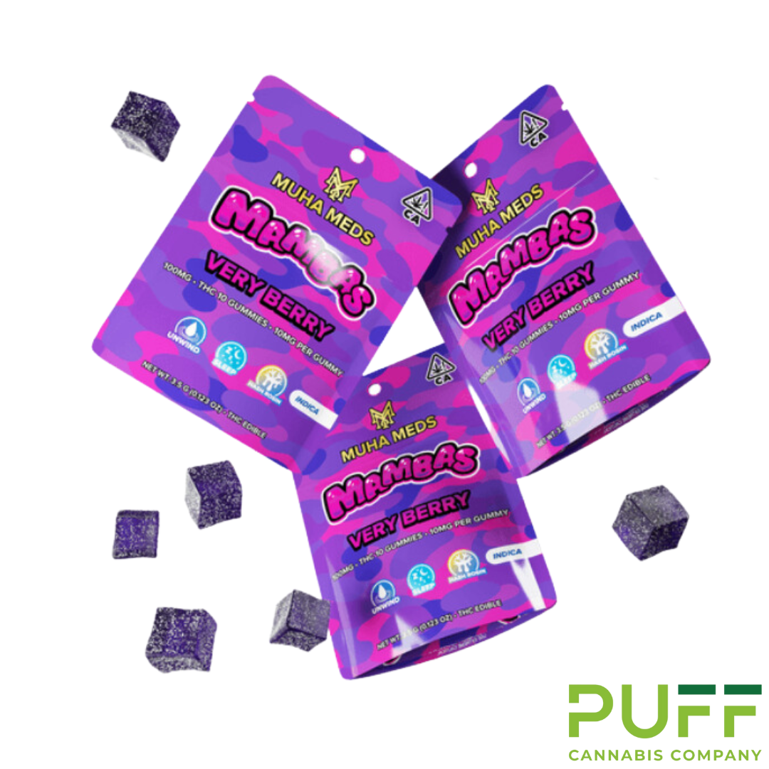 Photograph of product: Muha Meds | Mambas 200mg Rosin Gummies | Raspberry Papaya