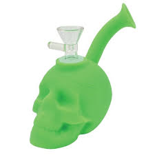 Photograph of product: 6.5" Silicone Skull Bong - GREEN