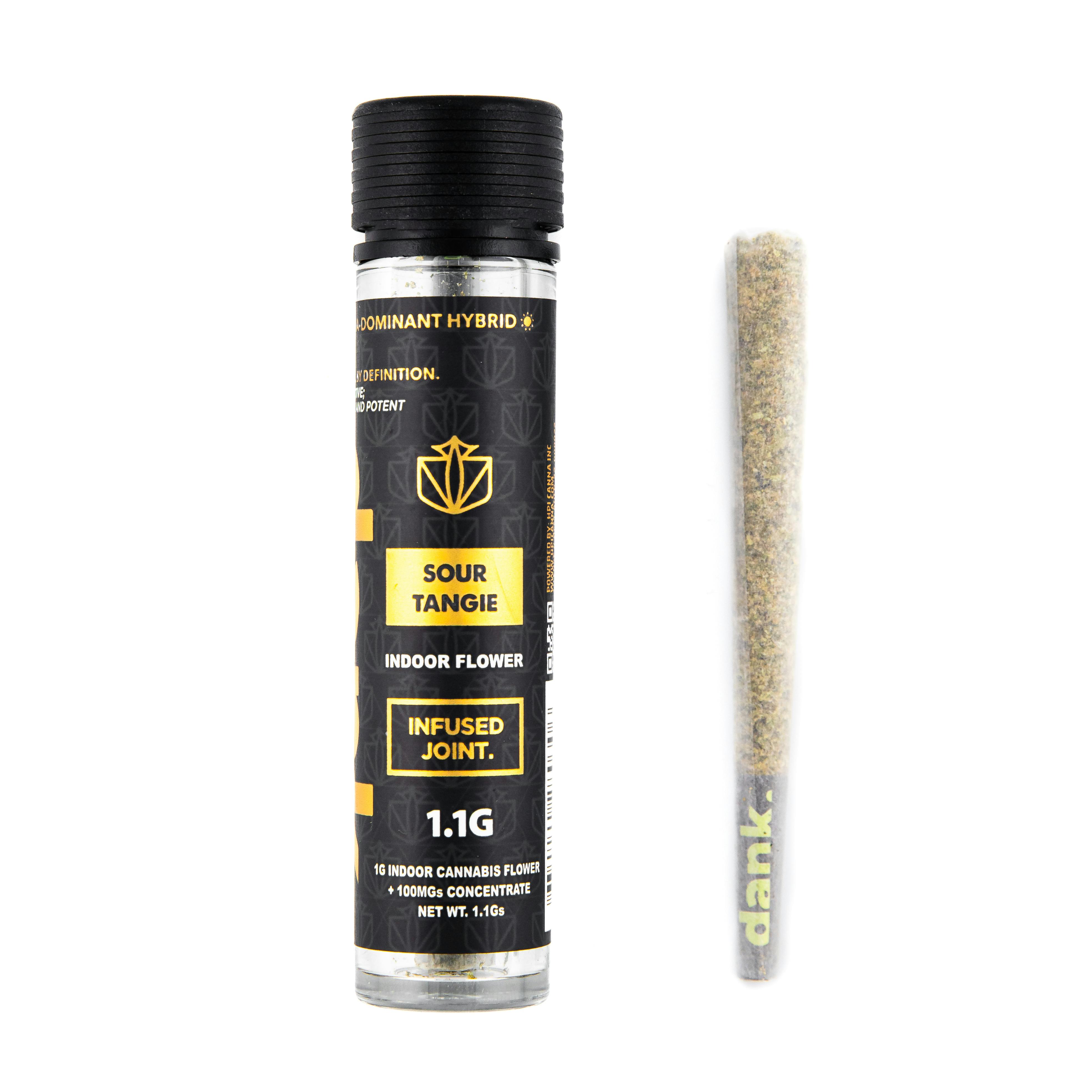 Photograph of product: Dank | Infused | Pre-Roll | Sour Tangie | 1.1g