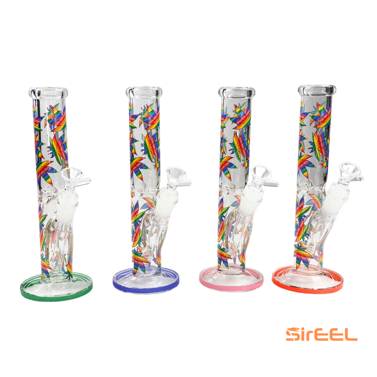 Photograph of product: Bong - 10" SirEEL Leafy Rainbow Bong w/ Bowl - Assorted Colors