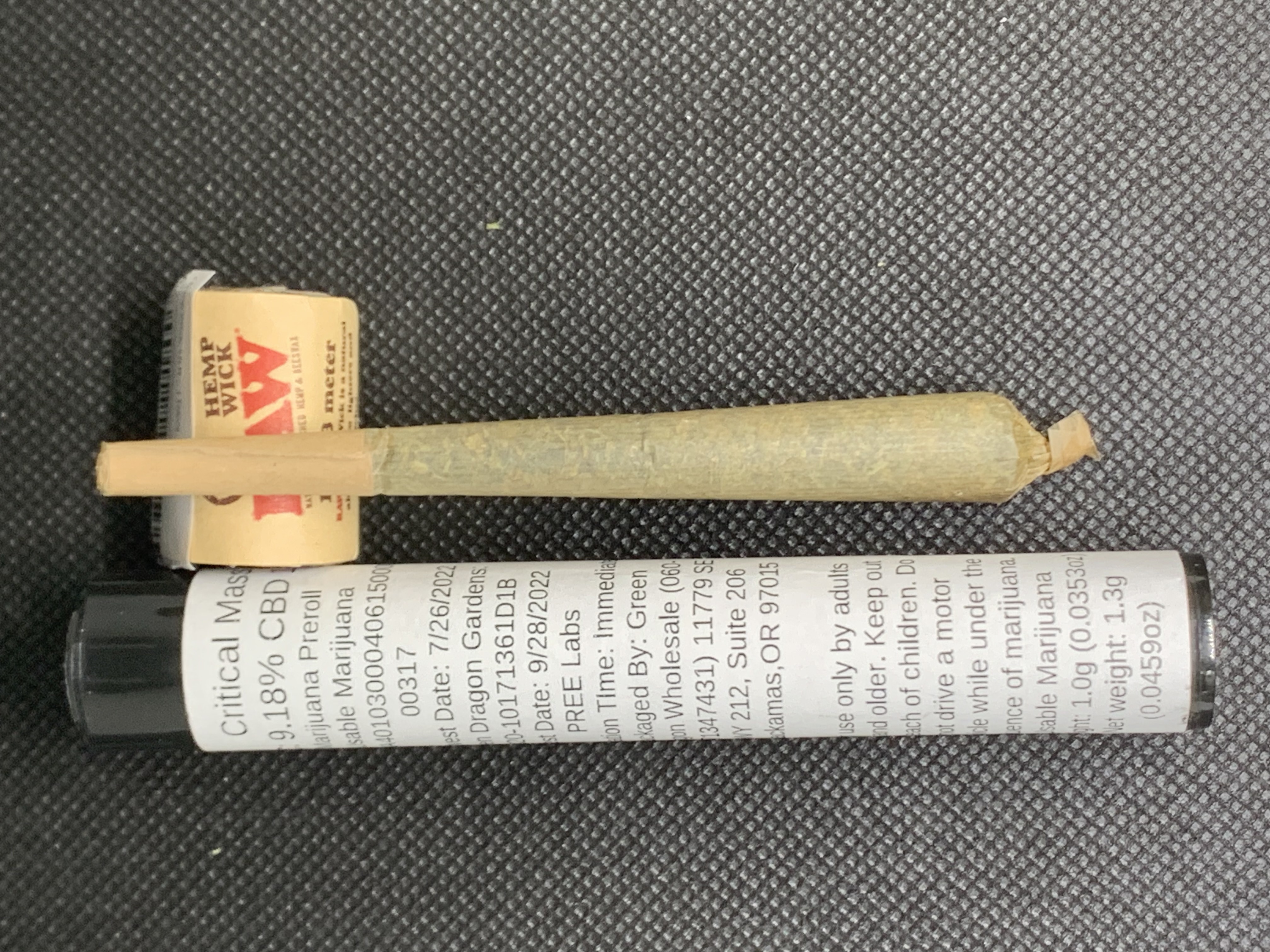 Photograph of product: GD - Pre Roll 1g - Critical Mass 1:1 (I)