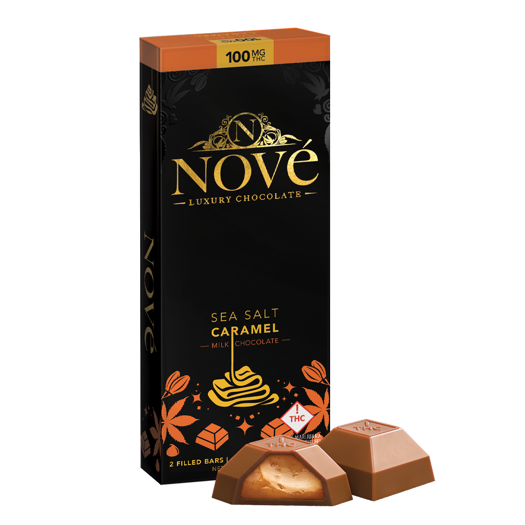 Photograph of product: Nove Sea Salt Caramel Milk Chocolate Bar