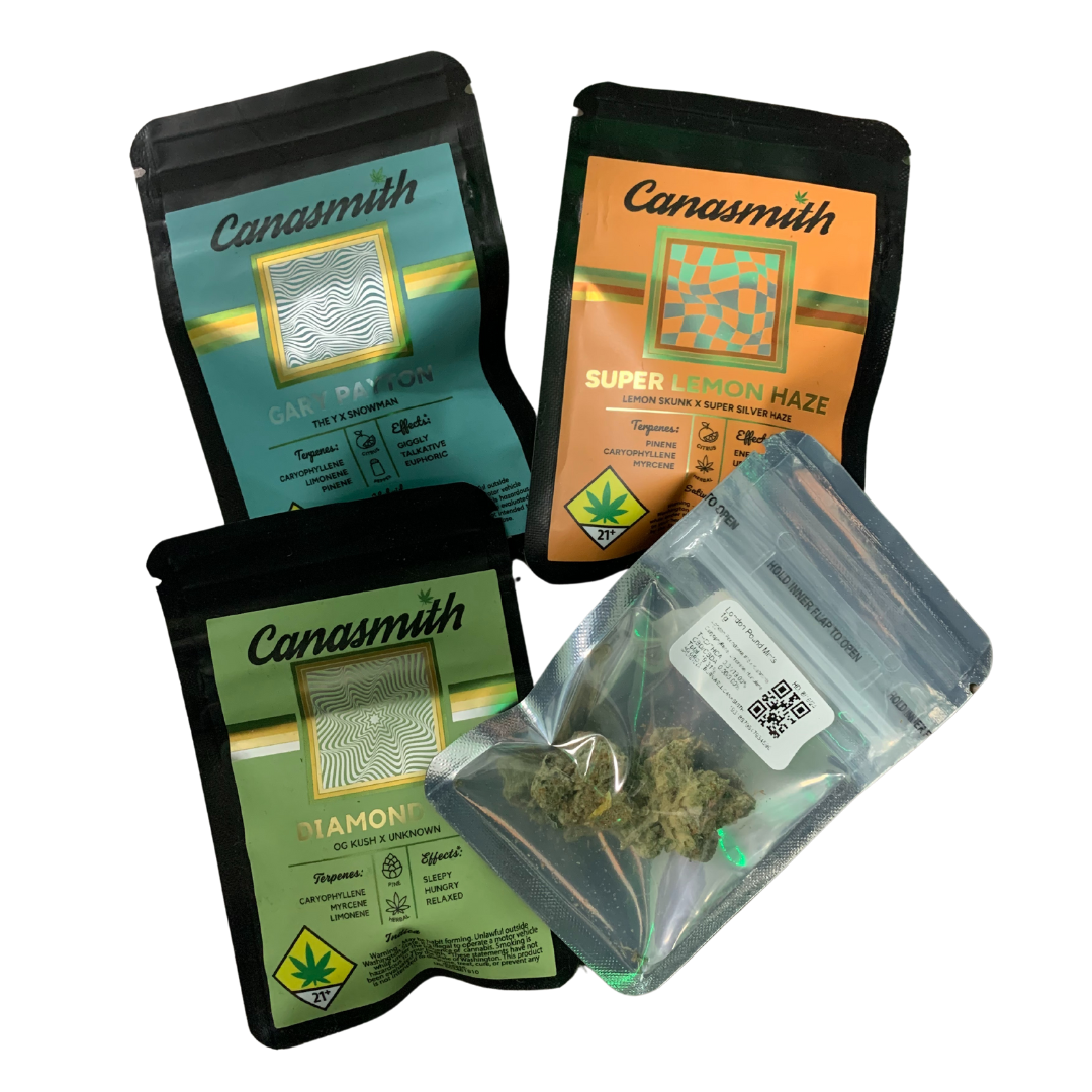 Photograph of product: Canasmith Super Lemon Haze Flower Oui'd - 28g