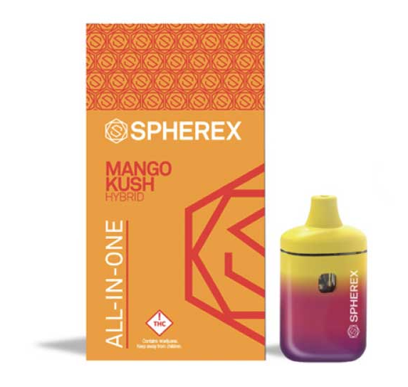 Photograph of product: Spherex Mango Kush All-in-One Mini 1000mg