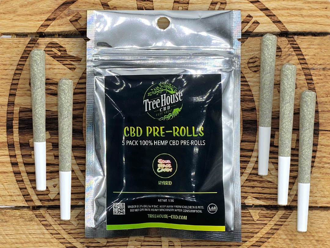 Photograph of Product: Tree House | Sour Space Candy | 1g CBD Pre Roll 5PK