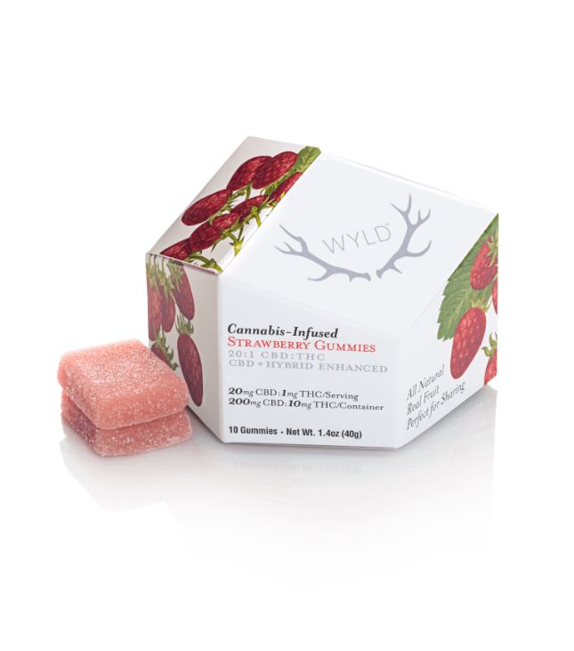 Photograph of product: Wyld | 20:1 Strawberry Gummies | 200mg CBD:10mg TH-oui