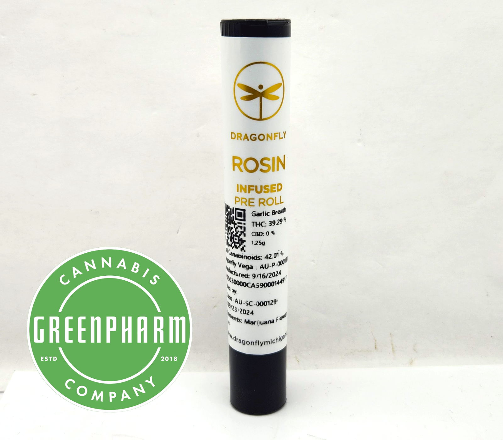 Photograph of product: Infused Pre-Roll | Dragonfly | Garlic Breath Rosin Infused