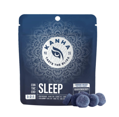 Photograph of product: Kanha FX 3:2:1 Marionberry Plum Gummies 100mg 10pk (CBD:CBN:THC)