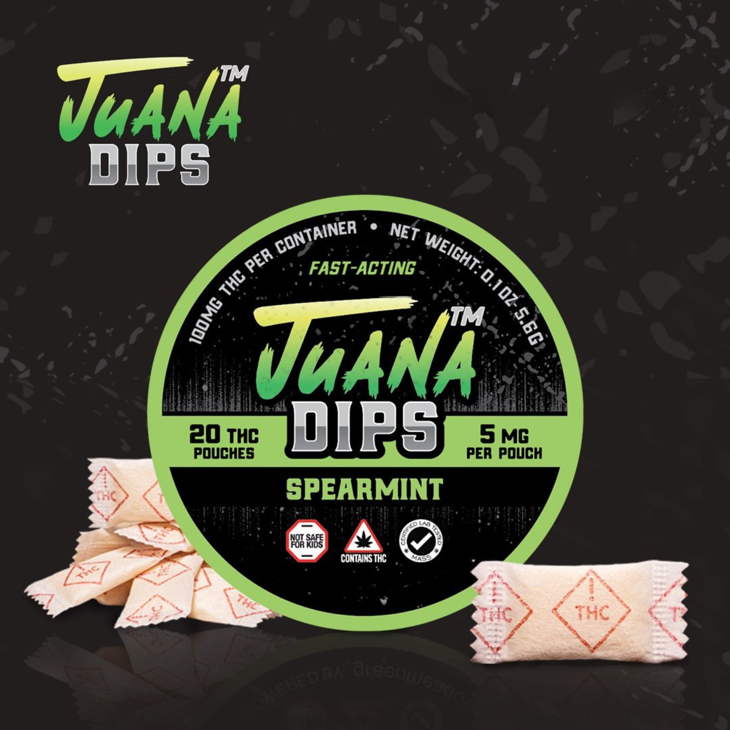 Photograph of product: TH-oui Pouches | Spearmint | 20 pk | 100 mg | JuanaDips