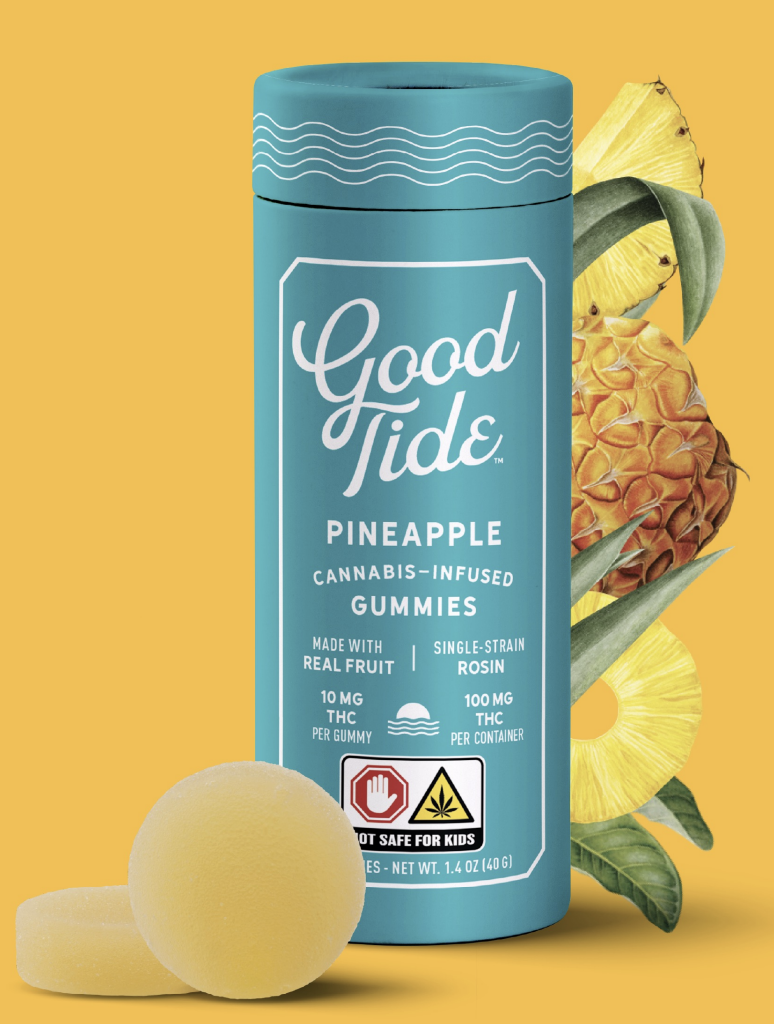 Photograph of product: Good Tide l Pineapple Rosin Gummies l 10pk l 100mg