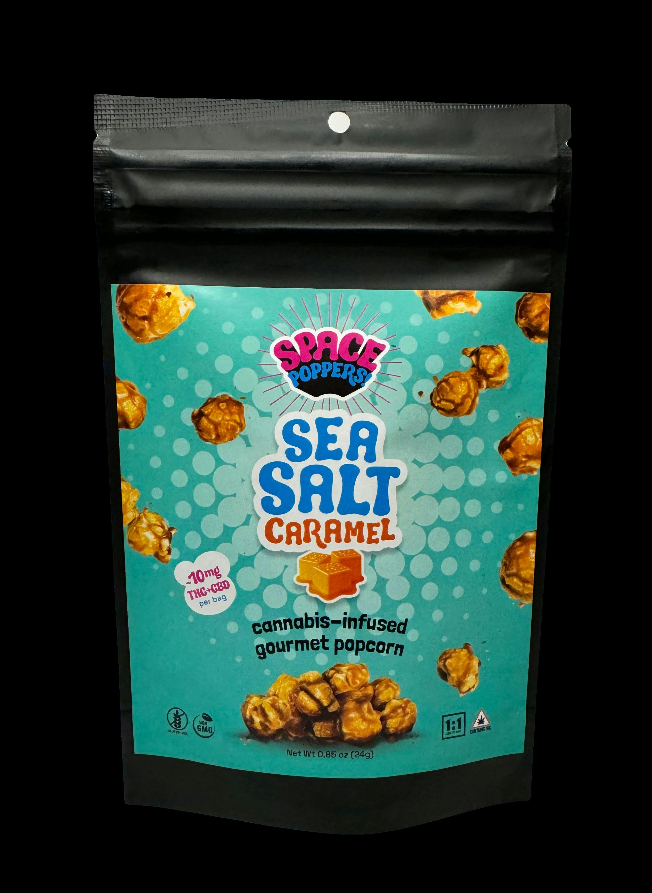 Photograph of product: Space Poppers - Sea Salt Caramel 1:1 Popcorn - 10mg
