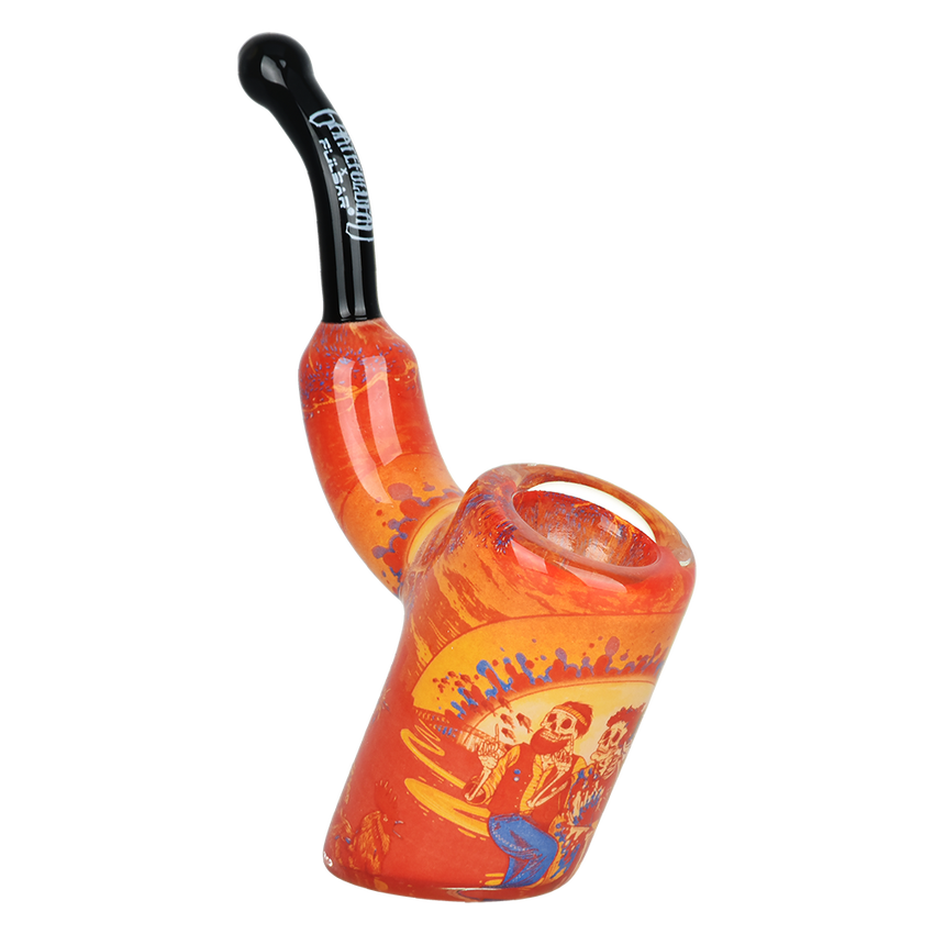 Photograph of product: Grateful Dead x Pulsar Inside Print Bent Sherlock Pipe | Sunset Dance | 4"