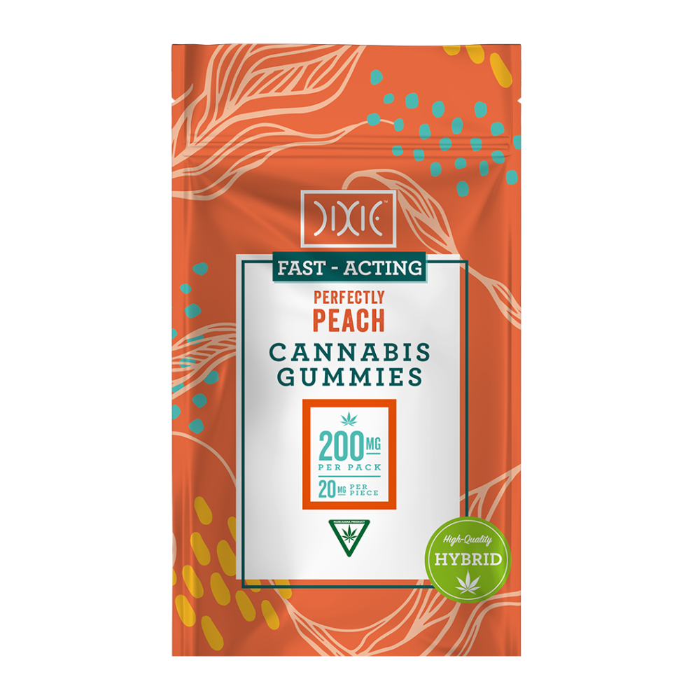 Photograph of product: Perfectly Peach - Fast Acting Hybrid Gummies - 200mg