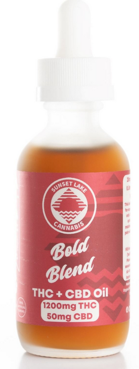 Photograph of product: Sunset Lake Oui'd Bold Blend Tincture- 1200 mg TH-oui 50 mg CBD