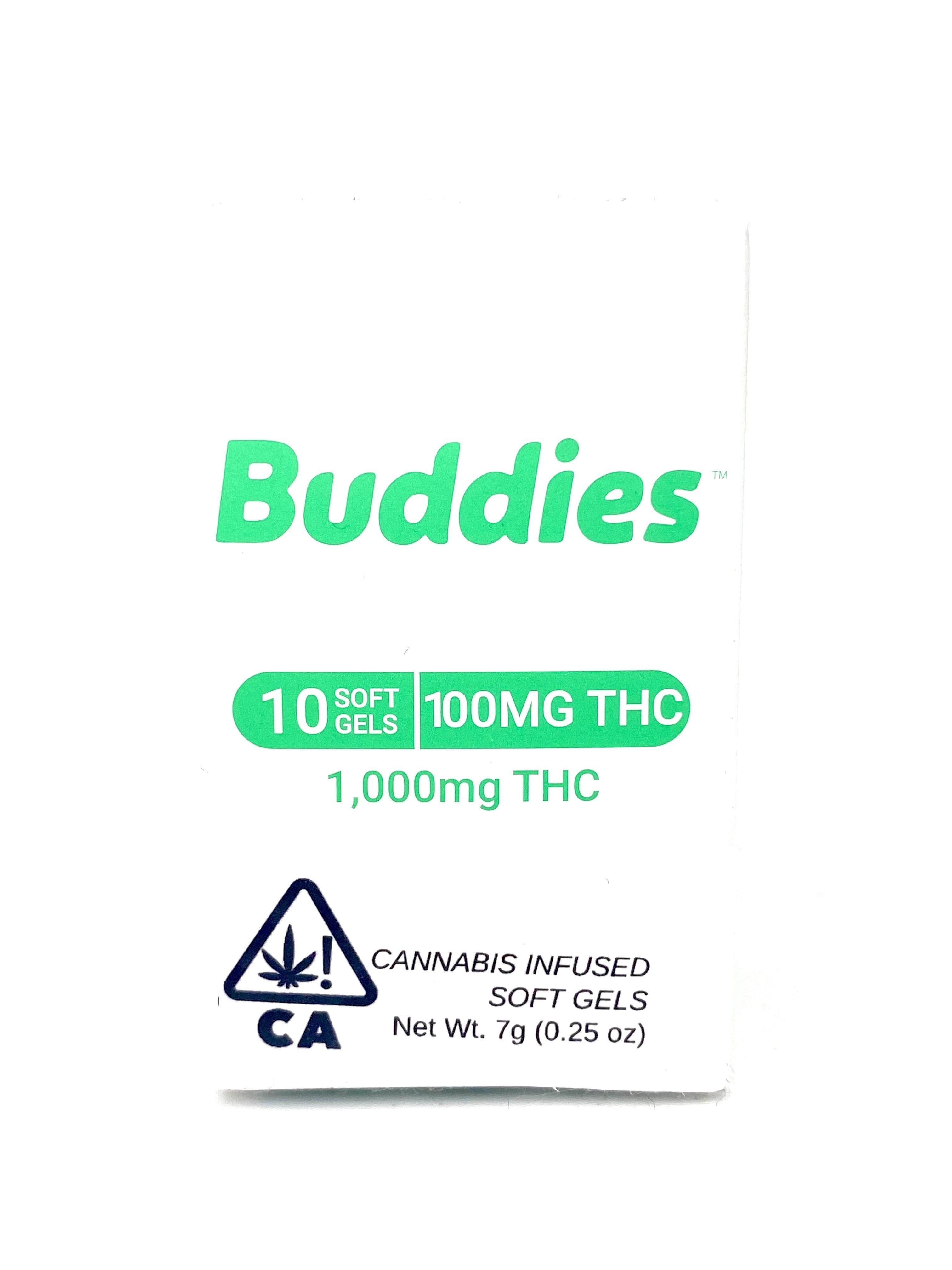 Photograph of product: Buddies - 100mg Capsule 10pc - 1000mg, NEW LOWER PRICE!