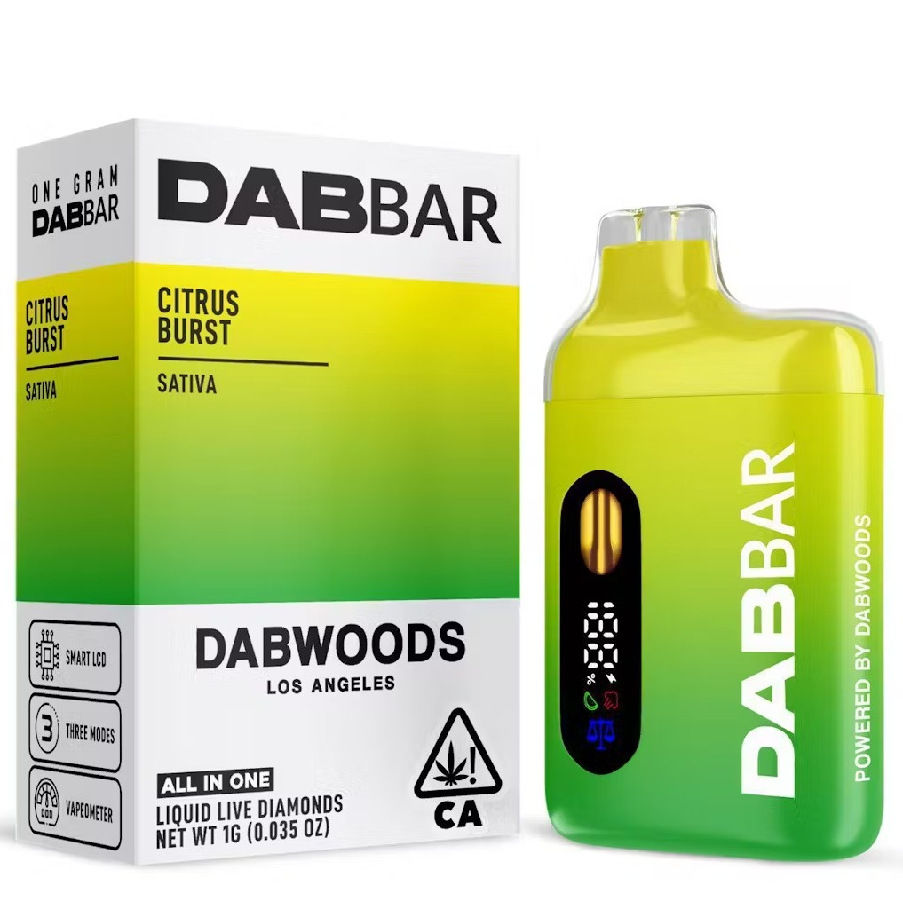 Photograph of product: Dabwoods, 1.0g Live Dia Disposable (S), Citrus Burst