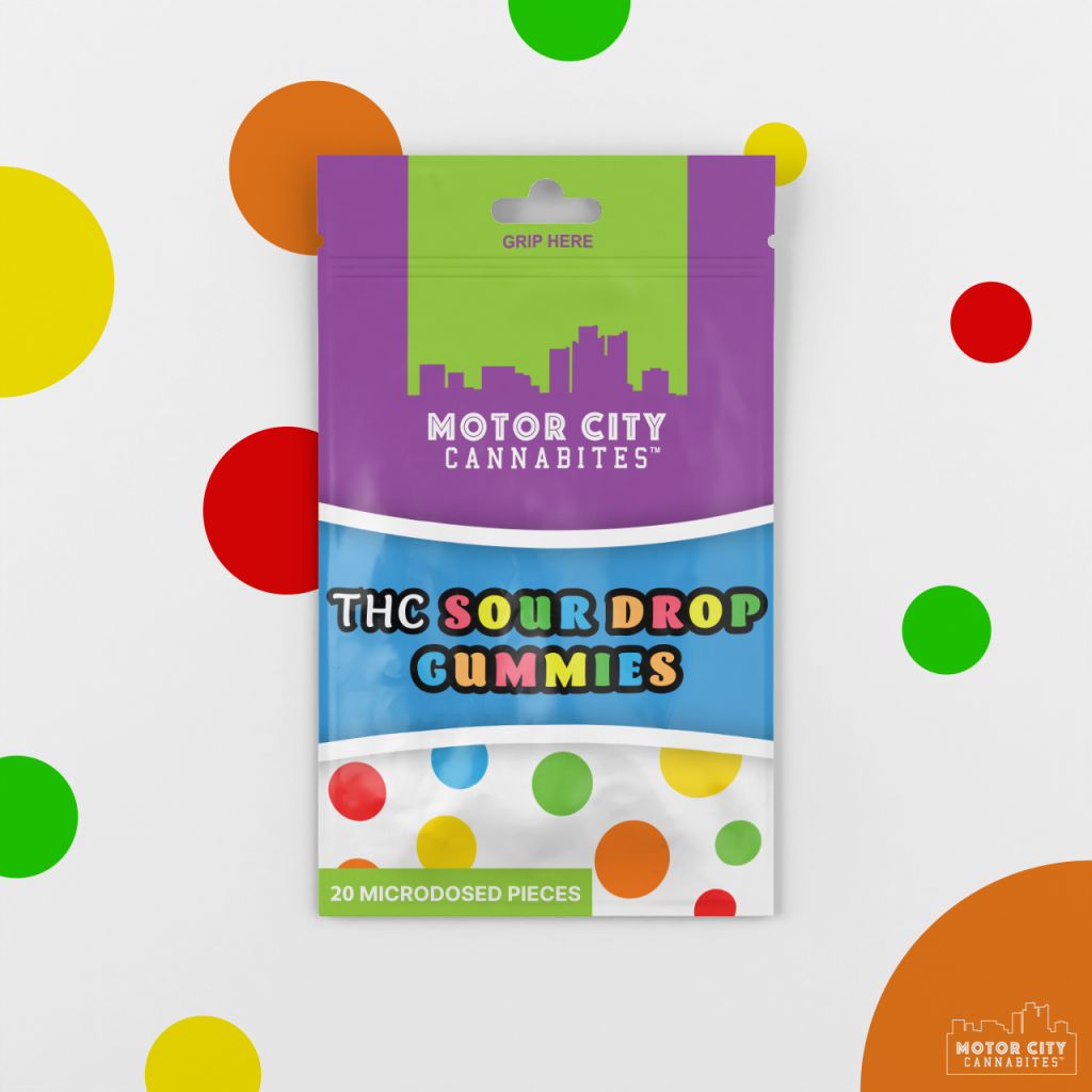 Photograph of product: Motor City Cannabites - 200mg Gummies - Sour Drops