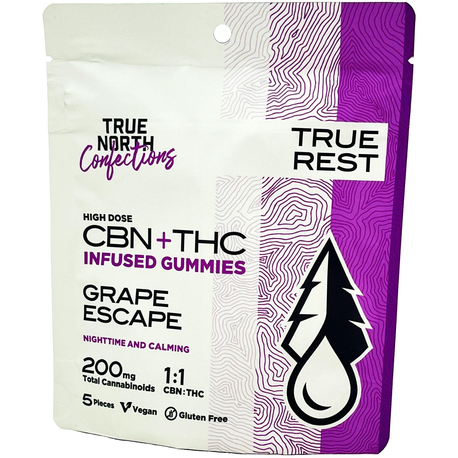 Photograph of product: True North | Grape Escape | 1:1 TH-oui:CBN | 200mg