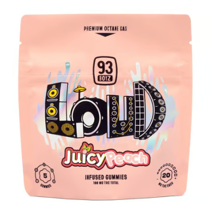 Photograph of product: LOUD Juicy Peach Gummies 5pk ( H ) 100mg