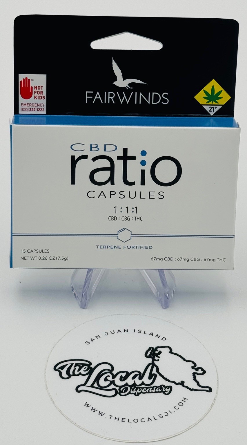 Photograph of product: FAIRWINDS: CBD Ratio 1:1:1 Capsules 15pk