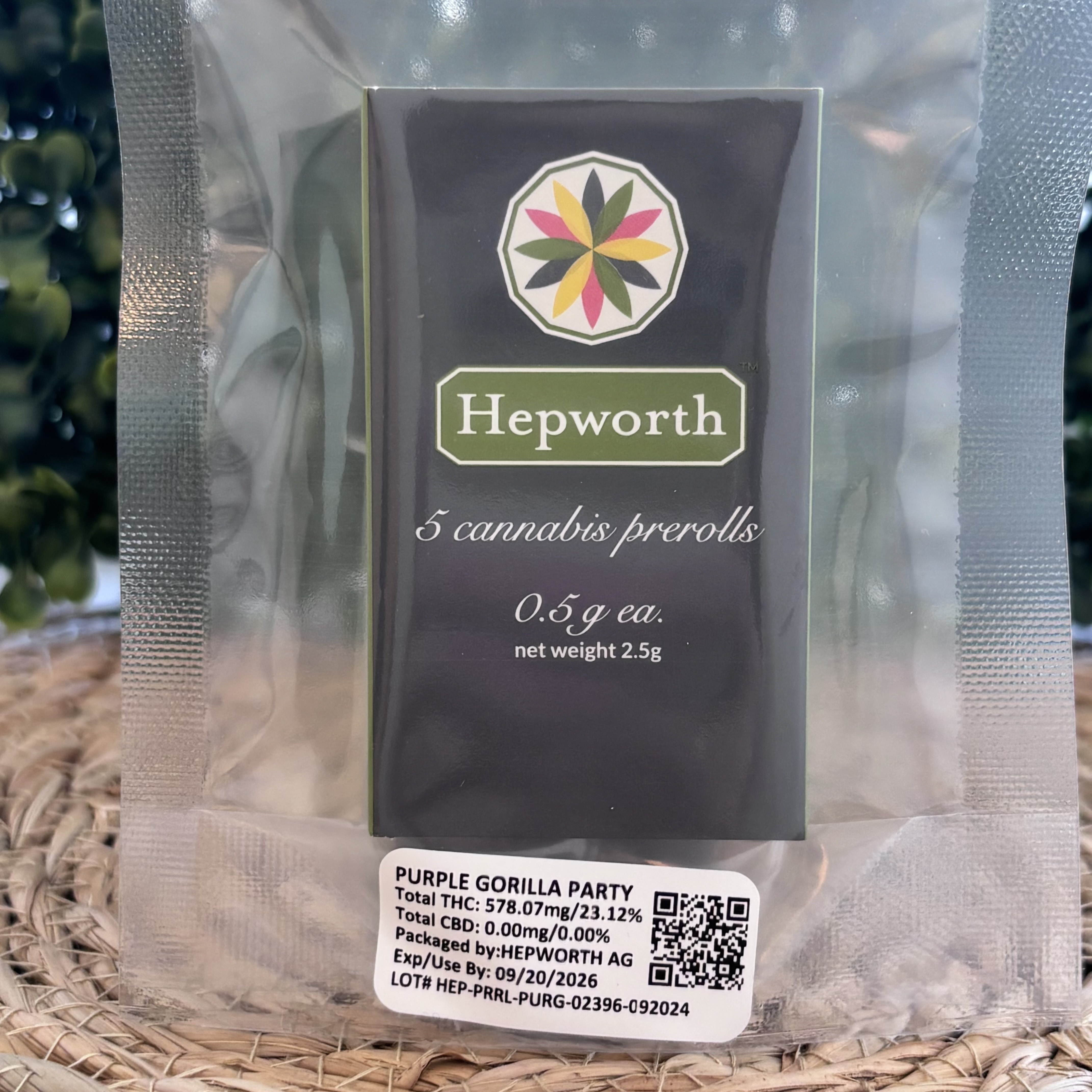 Photograph of product: Hepworth - Purple Gorilla Party - Preroll Pack - 0.5g - 5ct