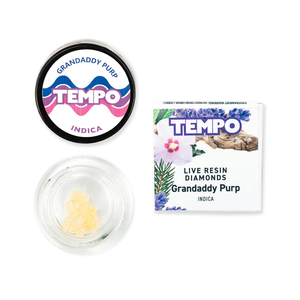Photograph of product: Tempo 1G Live Resin Diamonds - Granddaddy Purp (I)