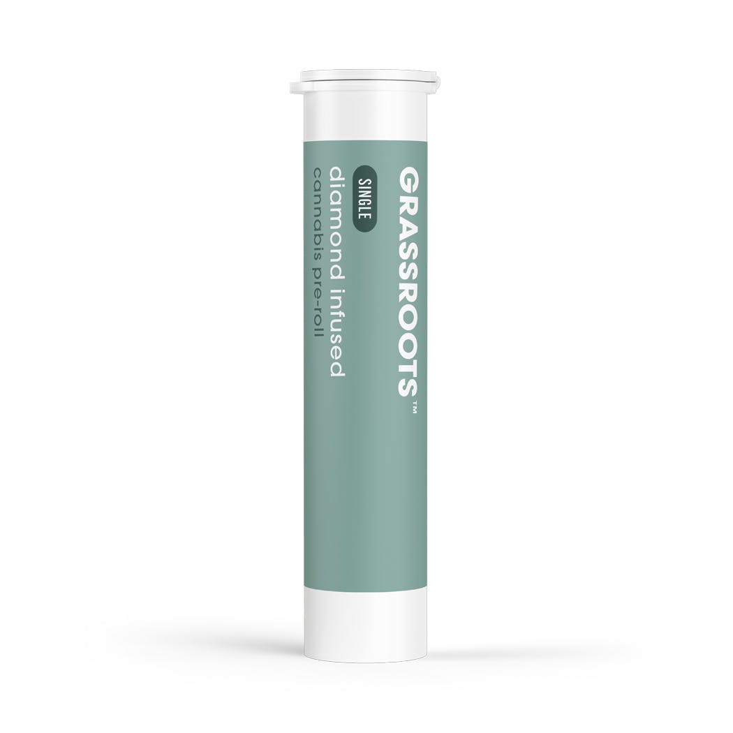 Photograph of product: Grassroots Peanut Butter Muffin 1g Diamond Infused Preroll