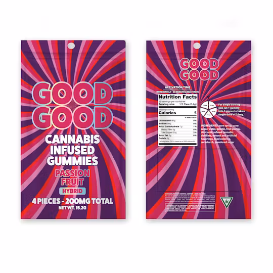 Photograph of product: GOOD GOOD | 200MG GUMMIES 4P | PASSIONFRUIT