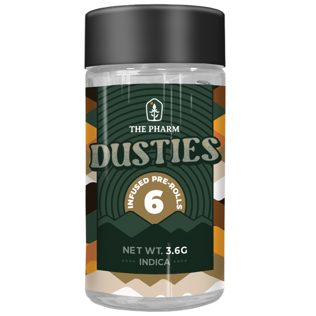 Photograph of product: Dusties - Kief Infused Prerolls 6pk - Peachy Punch (I) (3.6g)