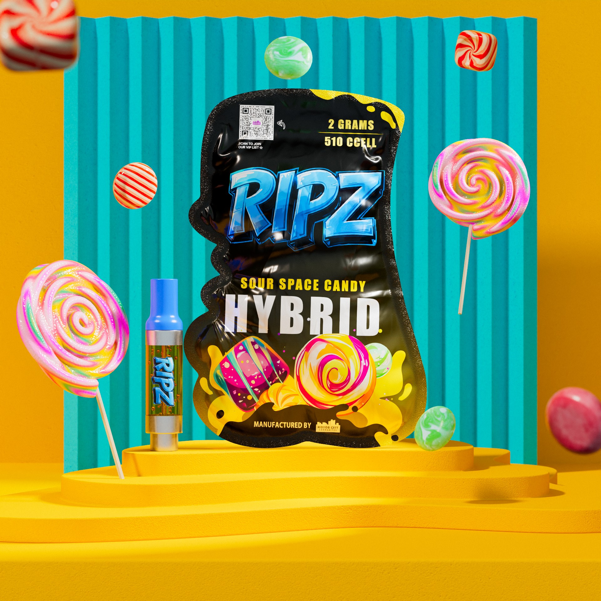 Photograph of product: RIPZ | SOUR SPACE CANDY | 510 CART