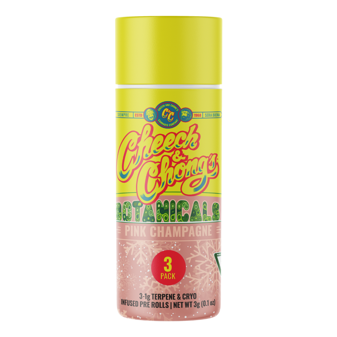 Photograph of product: Cheech & Chong's | Pink Champagne Cryo Infused Pre-Roll Pack | 3x1g | 3g