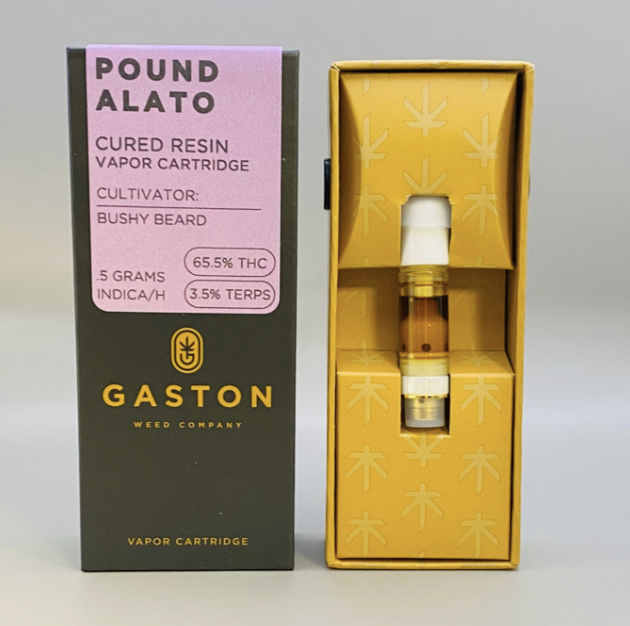 Photograph of product: Gaston Cured Resin Vape Cartridge | Pound Alato