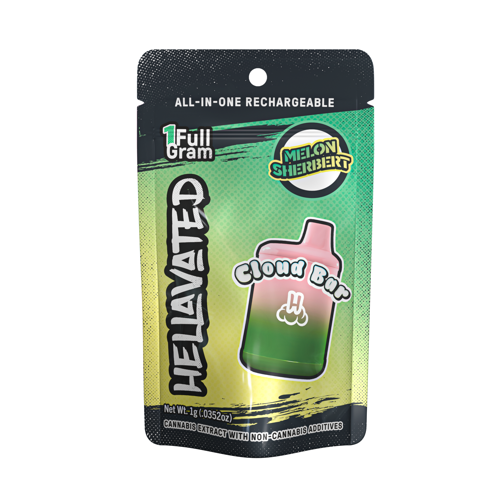 Photograph of product: Hellavated | Melon Sherbert Cloud Bar Disposable | 1.0g