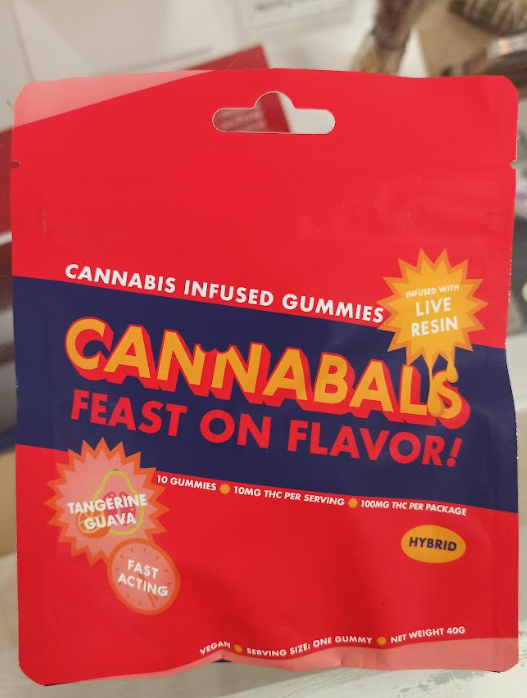 Photograph of product: Cannabals | 100mg Infused Gummies | Tangerine Guava