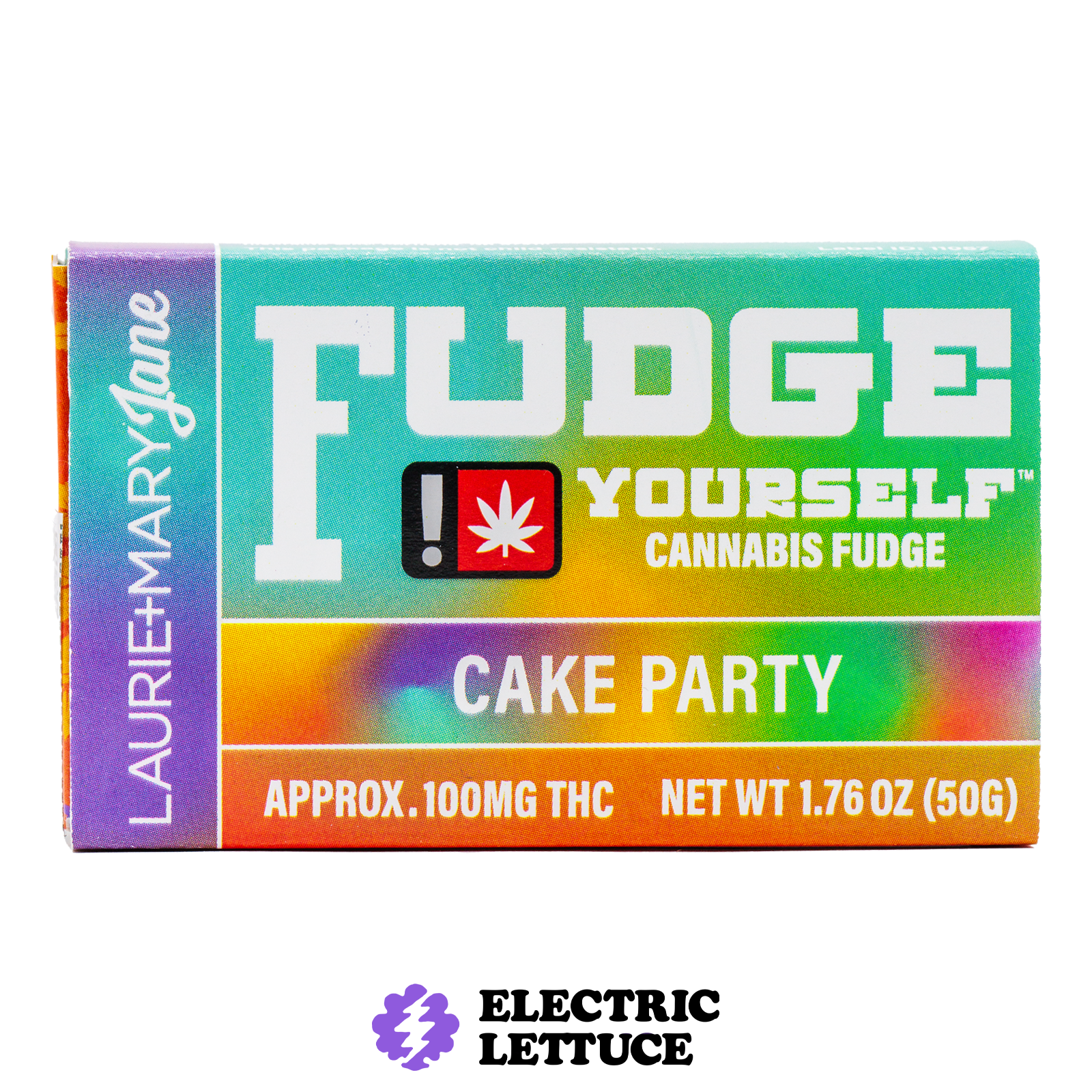 Photograph of product: Laurie + Mary Jane Cake Party Fudge 100mg