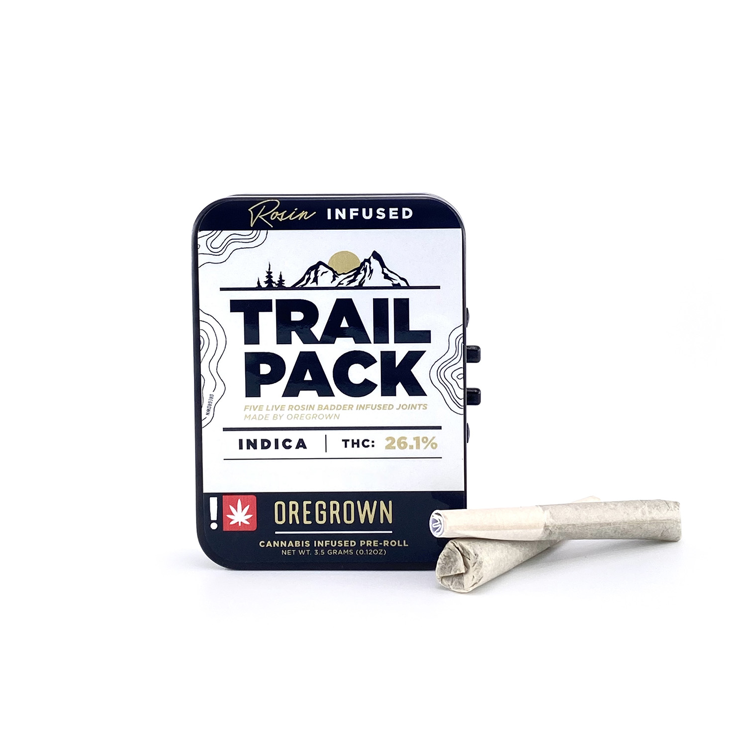 Photograph of product: Oregrown - Trop Cherry Cookies x Military Chocolate - .5G Infused Preroll 5PK