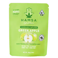 Photograph of product: Hamsa | Green Apple| Fast Acting Gummies | 100mg 10pk
