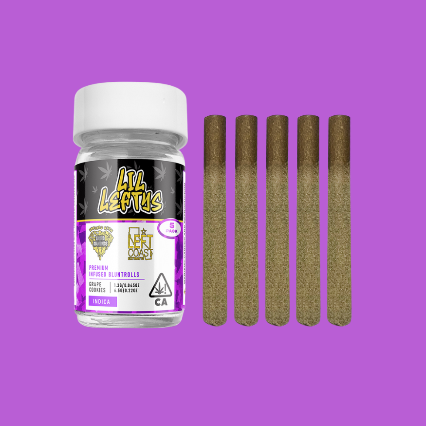 Photograph of product: LC | Lil Leftys | Premium Infused - Mini Blunts | GRAPE COOKIES 6.5g