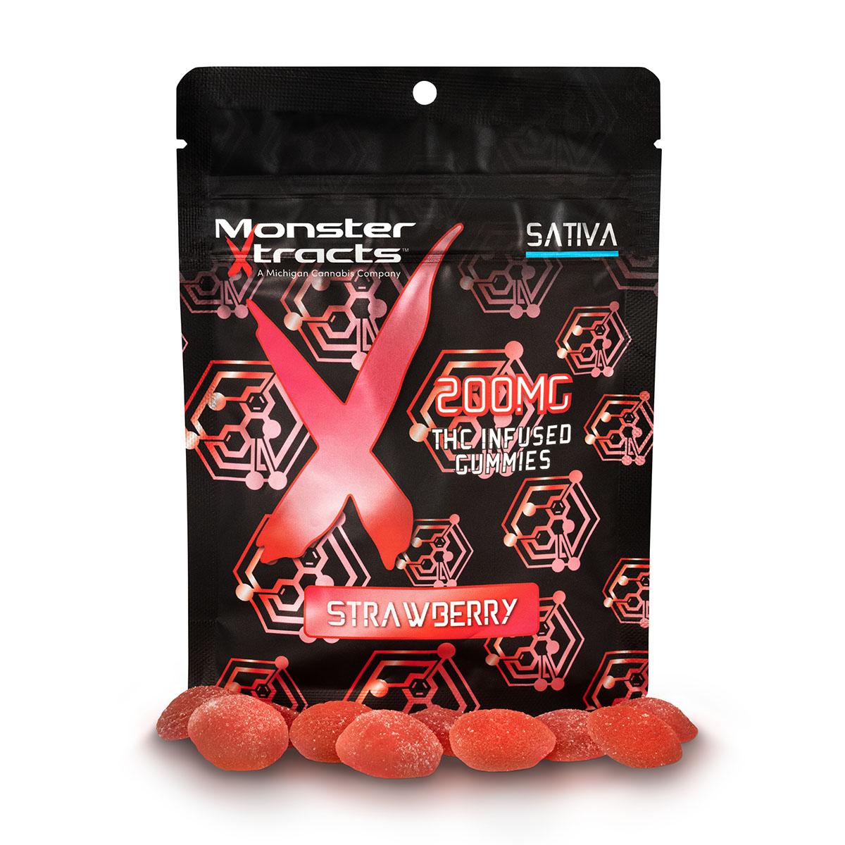 Photograph of product: MonsterX 200mg Strawberry Gummies